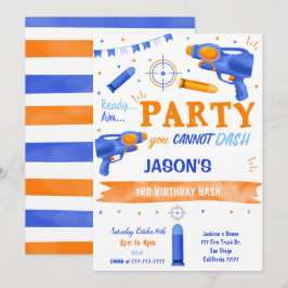 Convite Boy Blue e Orange Dart Gun