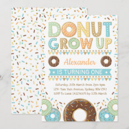 Convite Boy Doughnut Invation Rosquinha Birthday Sprinkles