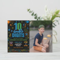 Boy Neon Double Digits 10th Foto de Festa de anive