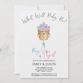 Convite Boy Or Girl Blue Or Pink Gender Reveal Invitation