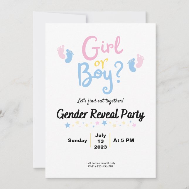 Convite Boy or Girl? Gender Reveal (Frente)