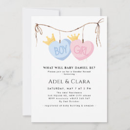 Convite Boy or Girl Gender Reveal Invitation