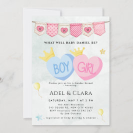 Convite Boy or Girl Gender Reveal Invitation