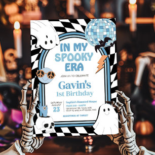 Convite Boy Retro Ghost Halloween Aniversário
