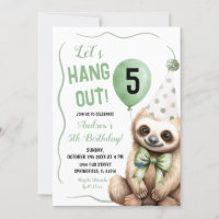 Boy Sloth Green - Aniversário desenhado