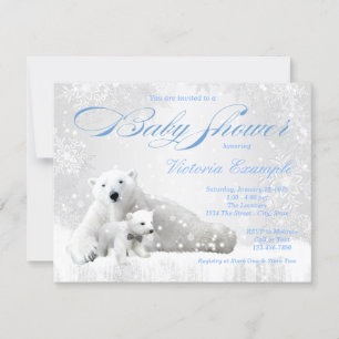 Convite Boy Snowflake Winter Bear Shower