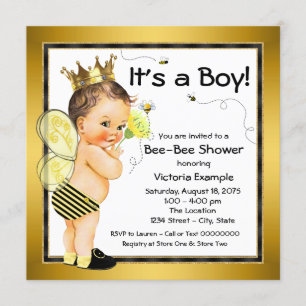 Convite Boys Bee Chá de fraldas