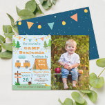 Convite Boys Camping Birthday Camp Out Party Photo<br><div class="desc">Boys Camping Birthday Camp Out Party Photo Invitation</div>