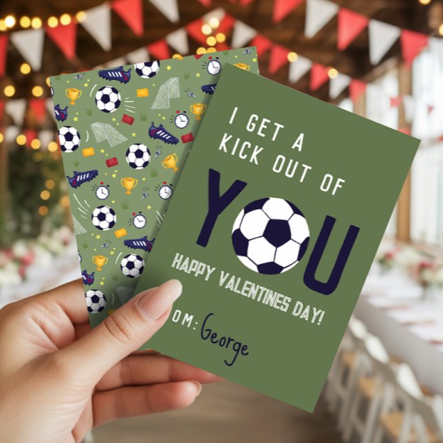 Convite Boys Classroom Soccer Football Valentines Card  (Criador carregado)