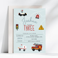 Boys Cute Blue Transport Toddler Aniversário