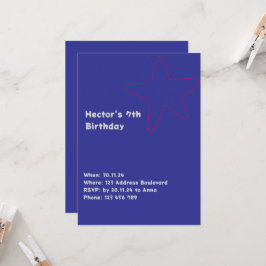 Convite Boys Invitation Star Blue Red