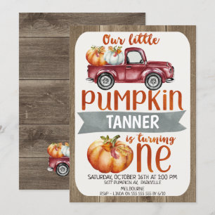 Convite Boys Little Pumpkin primeiro aniversario