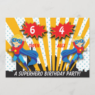 Convite Boys Superherói Birthday