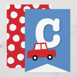 Convite Boys Toys Kid's Festa de aniversário Banner de Bun