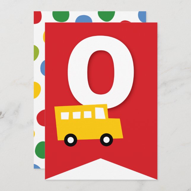 Convite Boys Toys Kid's Festa de aniversário Banner de Bun (Frente/Verso)