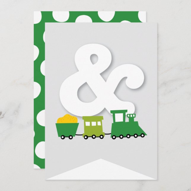 Convite Boys Toys Kid's Festa de aniversário Banner de Bun (Frente/Verso)