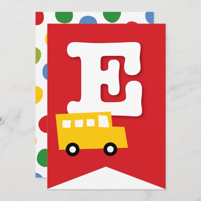 Convite Boys Toys Kid's Festa de aniversário Banner de Bun (Frente/Verso)