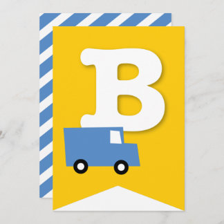 Convite Boys Toys Kid's Festa de aniversário Banner de Bun