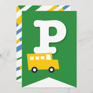 Convite Boys Toys Transport Happy Birthday Party Banner