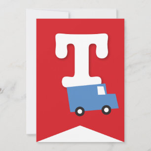 Convite Boys Toys Transport Happy Birthday Party Banner