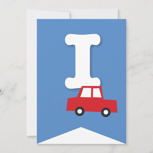 Convite Boys Toys Transport Happy Birthday Party Banner (Frente)