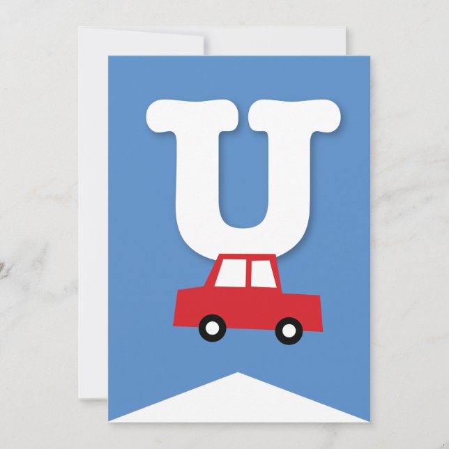 Convite Boys Toys Transport Happy Birthday Party Banner (Frente)