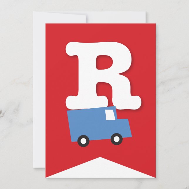 Convite Boys Toys Transport Happy Birthday Party Banner (Frente)