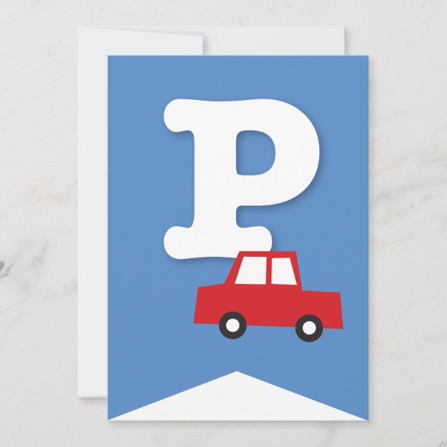 Convite Boys Toys Transport Happy Birthday Party Banner (Frente)