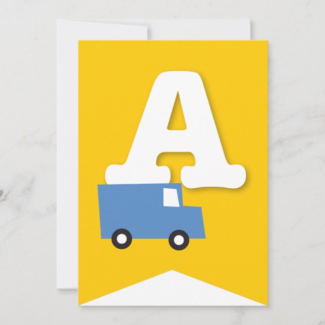 Convite Boys Toys Transport Happy Birthday Party Banner (Frente)