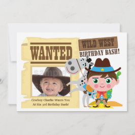 Convite Boys Wild West Cowboy Birthday