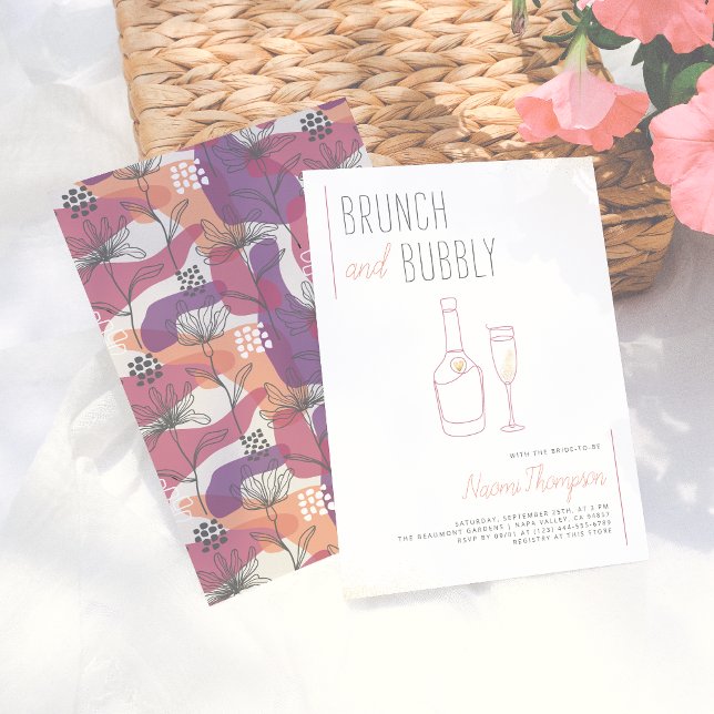 Convite Braço de Champanhe Dourado com Desenho de Linha Mo (Criador carregado)