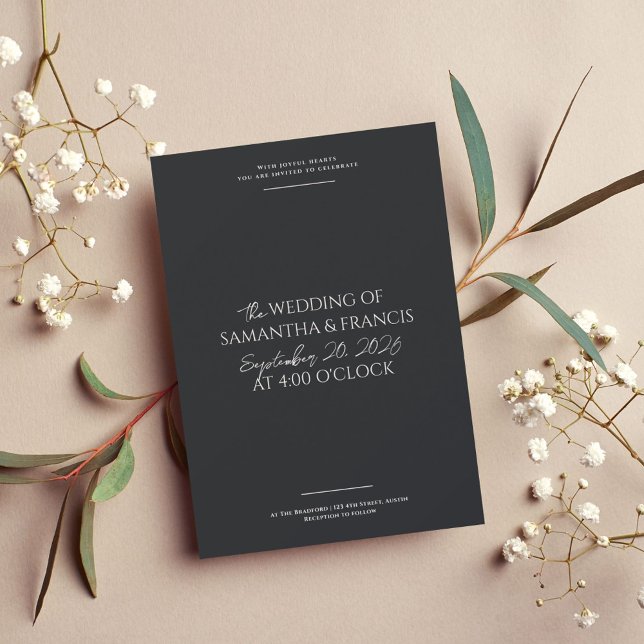 Convite Bradford Modern Photo e Typografia Wedes (Criador carregado)