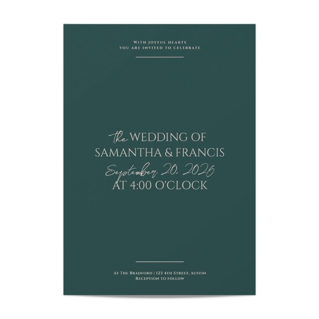 Convite Bradford Modern Photo e Typografia Wedes (Criador carregado)