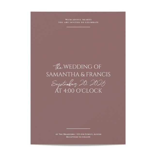 Convite Bradford Modern Photo e Typografia Wedes (Criador carregado)