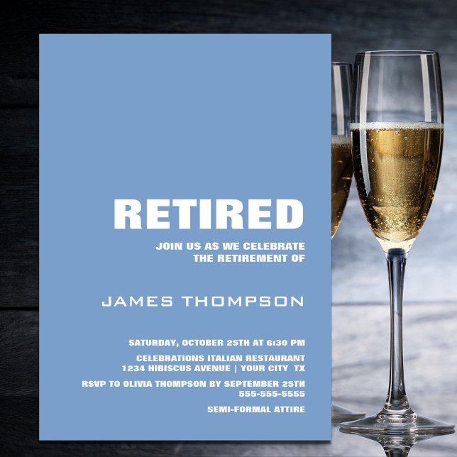 Convite Branca Azul Simples e Dusty Moderno do Partido da  (Criador carregado)