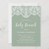 Branca Brocade Lace Sage Green Baby Brunch