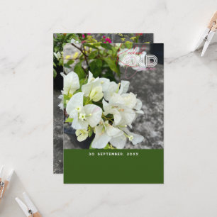 Convite branca buganvília ou flor de papel branca como a n