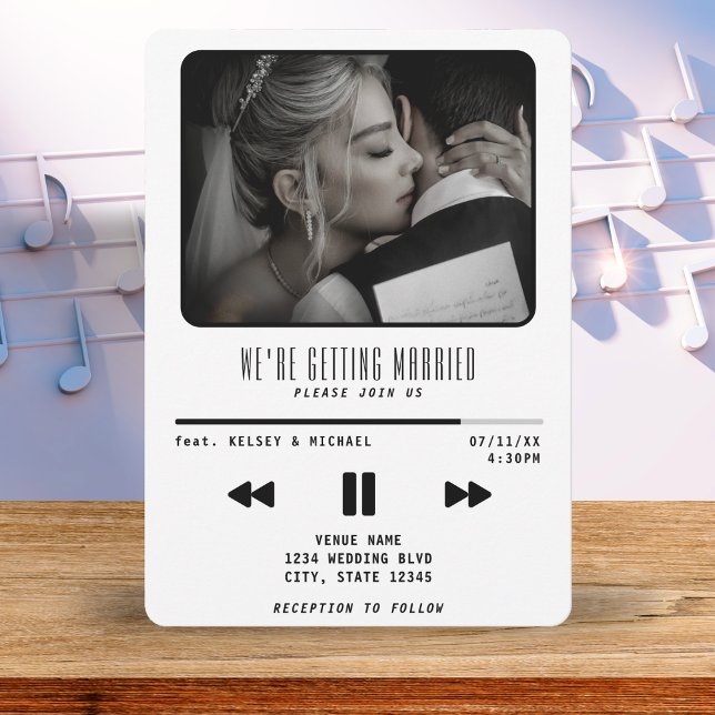 Convite Branca de Casamento do Player de Música MP3 (Music MP3 Player Wedding White Invitation
)