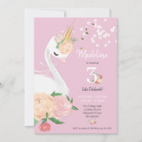 Branca de Cisne Floral Whimsical Aniversário