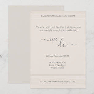 Convite Branca De Marfim Elegante Nós Fazemos Casamento D