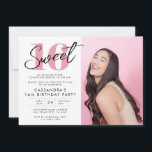 Convite Branca, Doce Moderno, Dezesseis Aniversário com Fo<br><div class="desc">Noivado Rosa Moderno Doce Dezesseis com Convite Fotográfico</div>