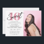 Convite Branca, Doce Moderno, Dezesseis Aniversário com Fo<br><div class="desc">Noivado Rosa Moderno Doce Dezesseis com Convite Fotográfico</div>