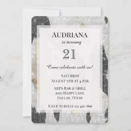 Convite Branca Dourada Branca Branca de Cabra Negra