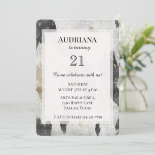 Convite Branca Dourada Branca Branca de Cabra Negra