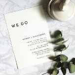 Convite Branca Moderna Negrito Fazemos Casamento<br><div class="desc">Apresentando nossa Branca Moderna Nós Fazemos design de Convite para Casamento, uma verdadeira representação do minimalismo moderno e da elegância. Com a sua única mistura de elementos criativos e quic design, essa design é perfeita para aqueles que buscam uma estética polida e ousada em seu dia especial. Nossa tipografia quic...</div>