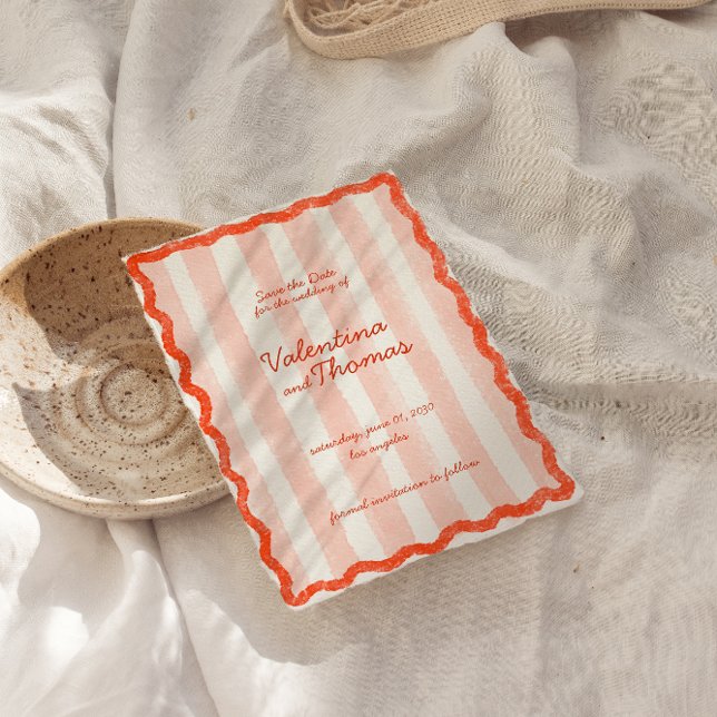 Convite Branca Moderna Rosa e Casamento Vermelho Salve a d (Criador carregado)