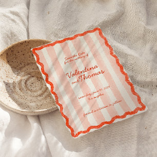 Convite Branca Moderna Rosa e Casamento Vermelho Salve a d