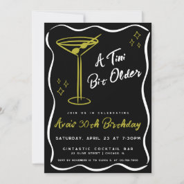 Convite Branca Negra Tini Bit Antigo Martini Aniversário