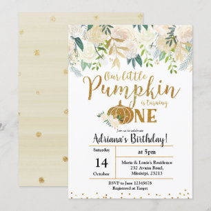 Convite Branca, Nossa Pequena Abóbora Está Virando Um Co