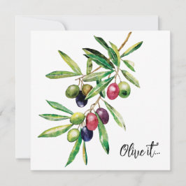 Convite Branch de Oliveiras de Aquarela
